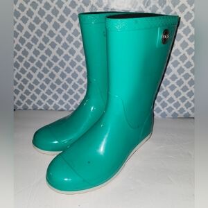 Ugg Sienna Women's Teal Rain Boots Sherpa Footbed Size 7